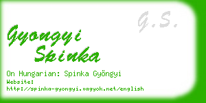 gyongyi spinka business card